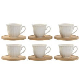 Zestaw filiżanek do kawy Home ESPRIT Biały Bambus Porcelana 90 ml