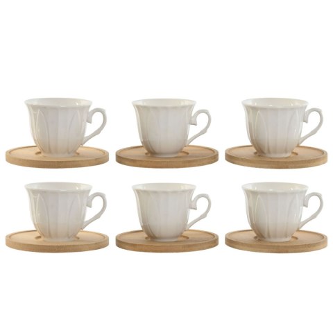 Zestaw filiżanek do kawy Home ESPRIT Biały Bambus Porcelana 90 ml