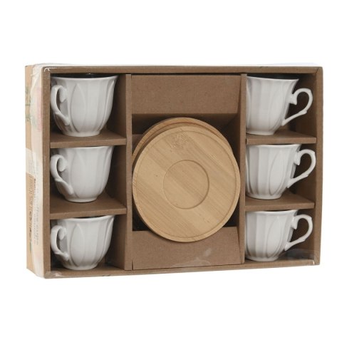 Zestaw filiżanek do kawy Home ESPRIT Biały Bambus Porcelana 90 ml