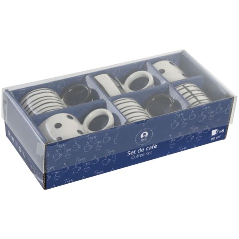 Zestaw filiżanek do kawy Home ESPRIT Biały Czarny Porcelana 90 ml