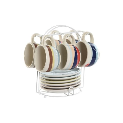 Zestaw filiżanek do kawy Home ESPRIT Żółty Niebieski Kolor Zielony Liliowy Metal Dolomite 180 ml