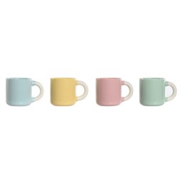 Zestaw filiżanek do kawy Home ESPRIT Żółty Niebieski Kolor Zielony Różowy Porcelana 110 ml 4 Części