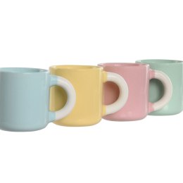 Zestaw filiżanek do kawy Home ESPRIT Żółty Niebieski Kolor Zielony Różowy Porcelana 110 ml 4 Części