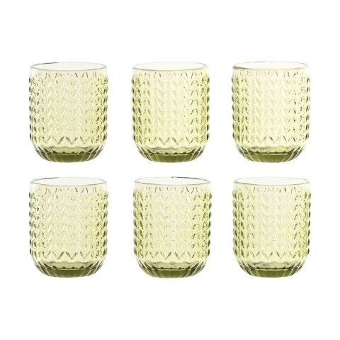 Zestaw kieliszków Home ESPRIT Kolor Zielony Szkło Z reliefem 275 ml (6 Sztuk)