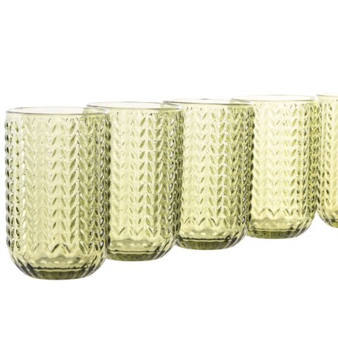Zestaw kieliszków Home ESPRIT Kolor Zielony Szkło Z reliefem 420 ml (6 Sztuk)