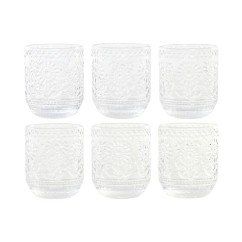 Zestaw kieliszków Home ESPRIT Przezroczysty Szkło Z reliefem 360 ml (6 Sztuk)