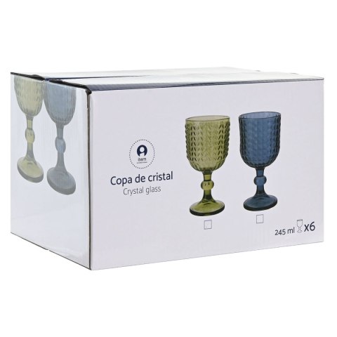 Zestaw kubków Home ESPRIT Niebieski Szkło 260 ml (6 Sztuk)