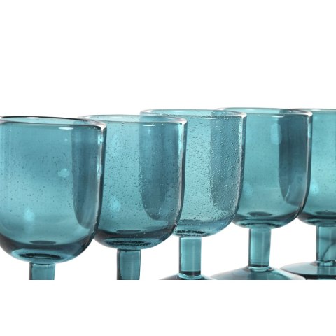 Zestaw kubków Home ESPRIT Turkusowy Szkło 300 ml (6 Sztuk)