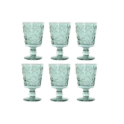 Zestaw kubków Home ESPRIT Turkusowy Szkło 345 ml (6 Sztuk)
