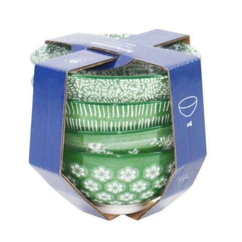 Zestaw misek Home ESPRIT Brązowy Beżowy Porcelana Kvety Shabby Chic 11,5 x 11,5 x 6 cm