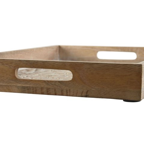 Zestaw tacek Home ESPRIT Biały Naturalny Drewno mango Drewno MDF 44 x 29 x 5 cm (2 Sztuk)