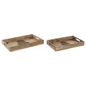 Zestaw tacek Home ESPRIT Naturalny Drewno mango 43,5 x 27 x 5,5 cm (2 Sztuk)