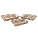 Zestaw tacek Home ESPRIT Naturalny Metal 44 x 32 x 6 cm (3 Sztuk)