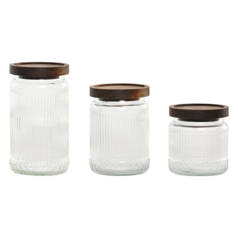 3 pojemniki masy Home ESPRIT Przezroczysty Naturalny 700 ml 1 L 3 Części