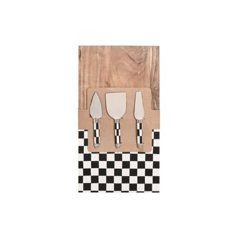 Deska do krojenia Home ESPRIT Biały Czarny Naturalny Nowoczesny 20 X 38 X 1,5 CM (4 Części)