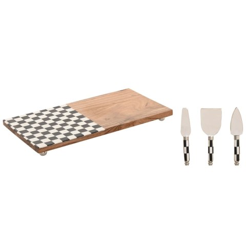 Deska do krojenia Home ESPRIT Biały Czarny Naturalny Nowoczesny 20 X 38 X 1,5 CM (4 Części)