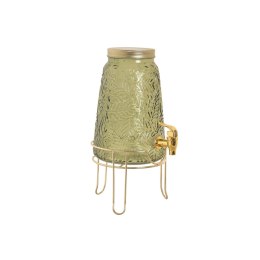 Dozownik napojów Home ESPRIT Kolor Zielony Złoty Metal Szkło polistyrenu 3,3 L 19,3 X 19,3 X 36 CM