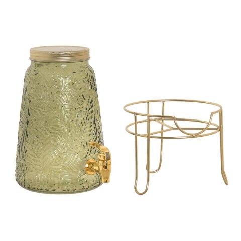 Dozownik napojów Home ESPRIT Kolor Zielony Złoty Metal Szkło polistyrenu 3,3 L 19,3 X 19,3 X 36 CM