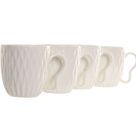 Kubek Home ESPRIT Biały Ceimnobrązowy Z reliefem 350 ml