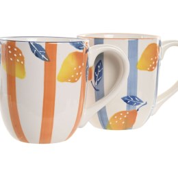Kubek Home ESPRIT Żółty Niebieski Biały Pomarańczowy Cytrynowa Śródziemnomorski Z reliefem 360 ml (4 Sztuk)