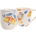 Kubek Home ESPRIT Żółty Niebieski Biały Pomarańczowy Cytrynowa Śródziemnomorski Z reliefem 360 ml (4 Sztuk)