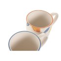 Kubek Home ESPRIT Żółty Niebieski Biały Pomarańczowy Cytrynowa Śródziemnomorski Z reliefem 360 ml (4 Sztuk)