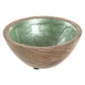 Miska na Przekąski Home ESPRIT Kolor Zielony Naturalny Drewno mango Nowoczesny Lakierowany 15 x 15 x 6,5 cm