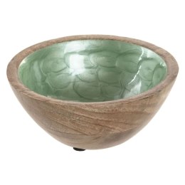 Miska na Przekąski Home ESPRIT Kolor Zielony Naturalny Drewno mango Nowoczesny Lakierowany 15 x 15 x 6,5 cm