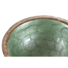 Miska na Przekąski Home ESPRIT Kolor Zielony Naturalny Drewno mango Nowoczesny Lakierowany 15 x 15 x 6,5 cm