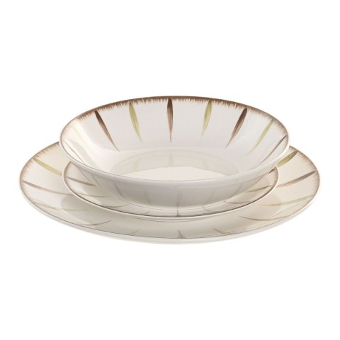 Naczynia Home ESPRIT Biały Kolor Zielony Porcelana 18 Części