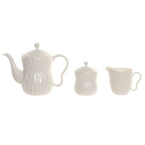 Serwis do Herbaty Home ESPRIT Biały Ceimnobrązowy Bambus Porcelana