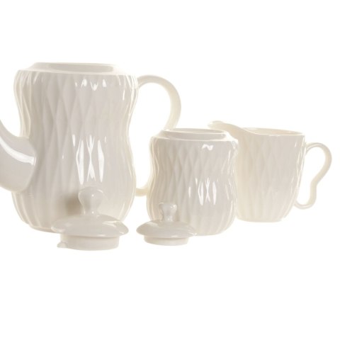 Serwis do Herbaty Home ESPRIT Biały Ceimnobrązowy Bambus Porcelana