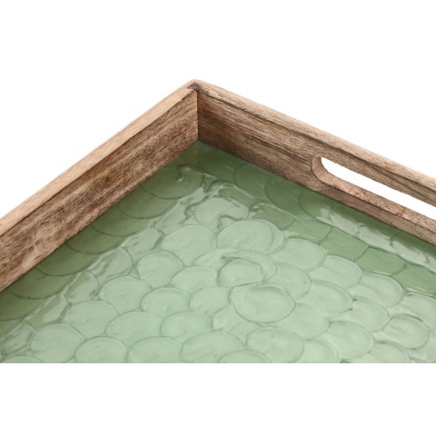 Taca Home ESPRIT Kolor Zielony Naturalny Drewno mango 43,5 X 27 X 4,5 CM