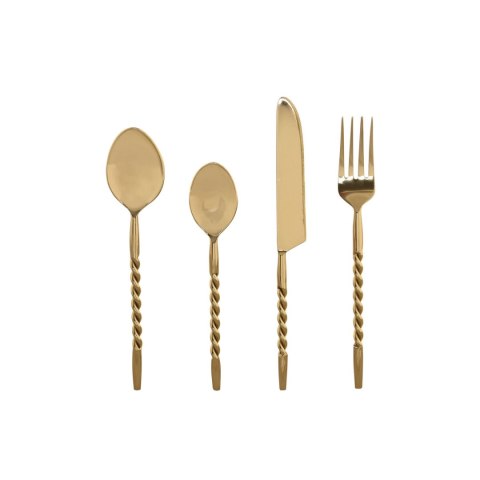 Zastawa stołowa Home ESPRIT Złoty Stal nierdzewna 4,5 X 2 X 21 CM 16 Części