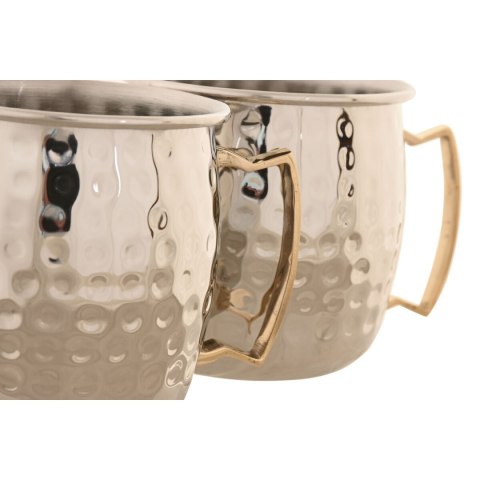 Zestaw 2 kubeczków Home ESPRIT Złoty Srebrzysty Loft 480 ml (2 Sztuk)
