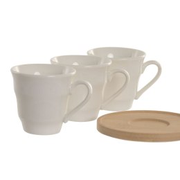 Zestaw 6 filiżanek z talerzykami Home ESPRIT Biały Bambus Porcelana 90 ml