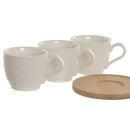Zestaw 6 filiżanek z talerzykami Home ESPRIT Biały Bambus Porcelana 90 ml