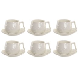 Zestaw 6 filiżanek z talerzykami Home ESPRIT Biały Porcelana 120 ml