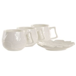 Zestaw 6 filiżanek z talerzykami Home ESPRIT Biały Porcelana 120 ml
