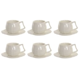 Zestaw 6 filiżanek z talerzykami Home ESPRIT Biały Porcelana 120 ml