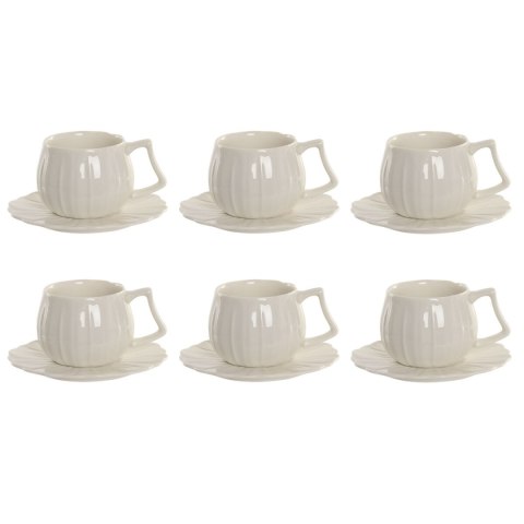 Zestaw 6 filiżanek z talerzykami Home ESPRIT Biały Porcelana 120 ml