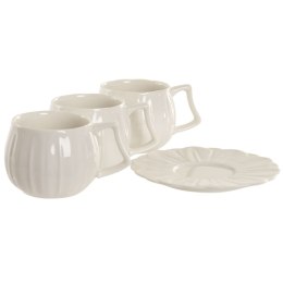 Zestaw 6 filiżanek z talerzykami Home ESPRIT Biały Porcelana 120 ml