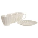 Zestaw 6 filiżanek z talerzykami Home ESPRIT Biały Porcelana 150 ml