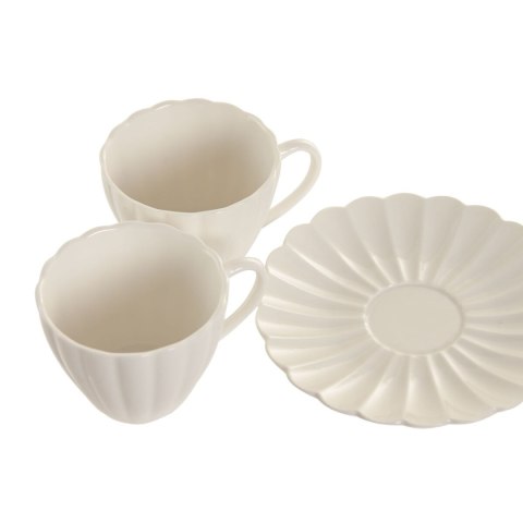 Zestaw 6 filiżanek z talerzykami Home ESPRIT Biały Porcelana 150 ml