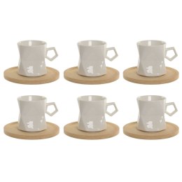 Zestaw 6 filiżanek z talerzykami Home ESPRIT Biały Porcelana 180 ml