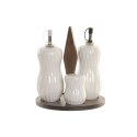 Zestaw do oliwy i octu Home ESPRIT Biały Ceimnobrązowy Bambus Porcelana 17 x 17 x 19 cm