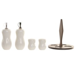 Zestaw do oliwy i octu Home ESPRIT Biały Ceimnobrązowy Bambus Porcelana 17 x 17 x 19 cm