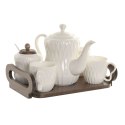 Zestaw filiżanek do kawy Home ESPRIT Biały Ceimnobrązowy Bambus Porcelana 240 ml 6 Części
