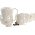 Zestaw filiżanek do kawy Home ESPRIT Biały Ceimnobrązowy Bambus Porcelana 240 ml 6 Części