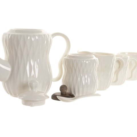 Zestaw filiżanek do kawy Home ESPRIT Biały Ceimnobrązowy Bambus Porcelana 240 ml 6 Części